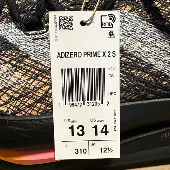 Adidas Adizero Prime X 2.0 Strung Mens Running Shoe Black Spark - Picture 8 of 9